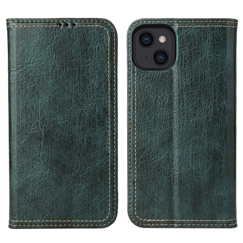 

Fierre Shann Retro Tree Bark Texture PU Magnetic Horizontal Flip Leather Case with Holder & Card Slots & Wallet For iPhone 13 mini(Green)