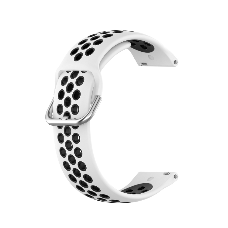 

For Samsung Galaxy Watch4 40mm Two-color Silicone Replacement Strap Watchband(White Black)