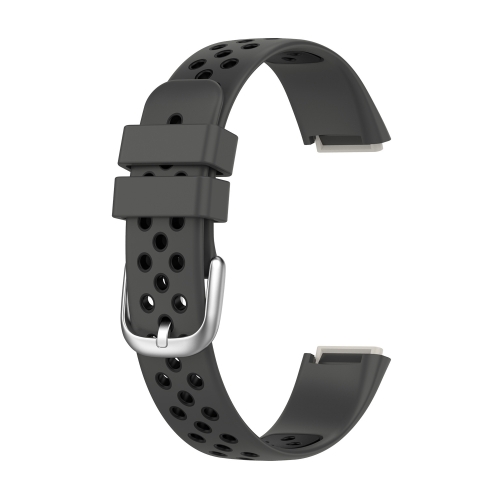 

For Fitbit Luxe Two-color Silicone Replacement Strap Watchband(Anthracite Black Black)