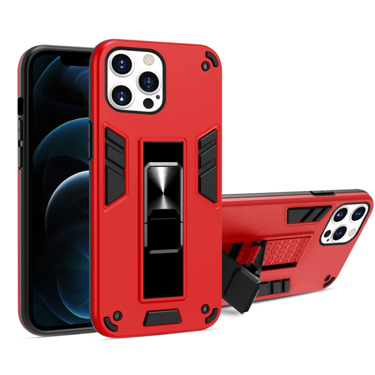 

2 in 1 PC + TPU Shockproof Protective Case with Invisible Holder For iPhone 13 mini(Red)