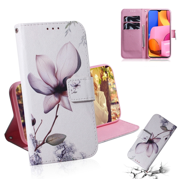 

For Galaxy A20S Coloured Drawing Pattern Horizontal Flip PU Leather Case with Holder & Card Slots & Wallet(Magnolia)