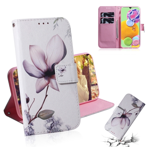 

For Galaxy A90 5G Coloured Drawing Pattern Horizontal Flip PU Leather Case with Holder & Card Slots & Wallet(Magnolia)