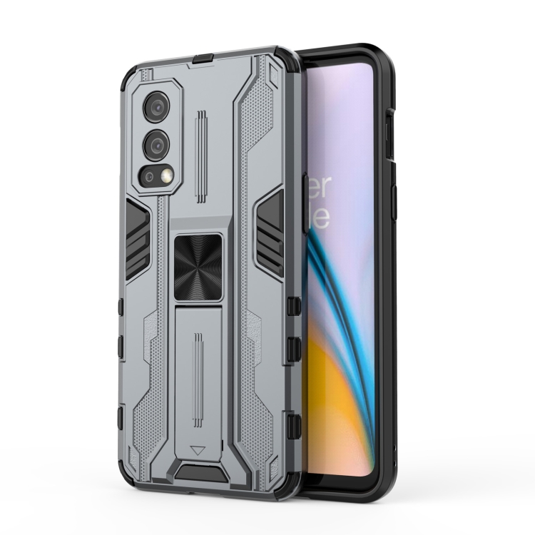 

For OnePlus Nord 2 5G Supersonic PC + TPU Shock-proof Protective Case with Holder(Grey)