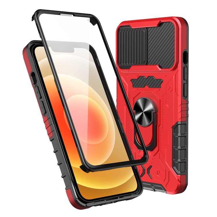 

All-inclusive PC TPU Tempered Glass Film Integral Shockproof Case For iPhone 13 mini(Red)