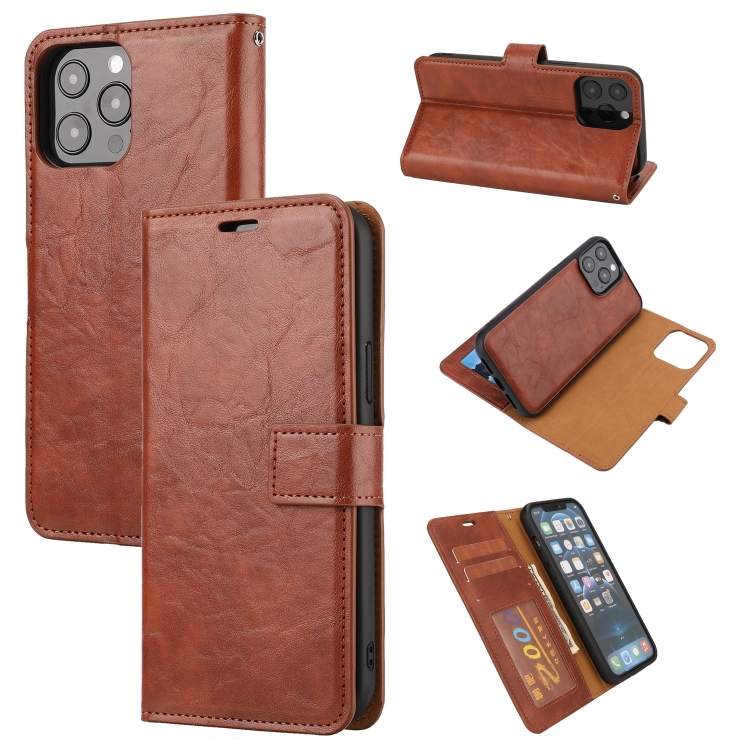 

Crazy Horse Texture Detachable Horizontal Flip PU Leather Case with Holder & Card Slots & Wallet & Photo Frame For iPhone 13 Pro Max(Brown)
