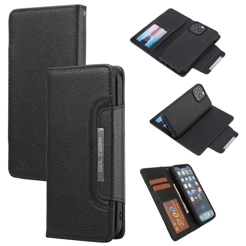 

Litchi Texture Detachable Horizontal Flip PU Leather Case with Holder & Card Slots & Wallet & Photo Frame For iPhone 13 Pro Max(Black)