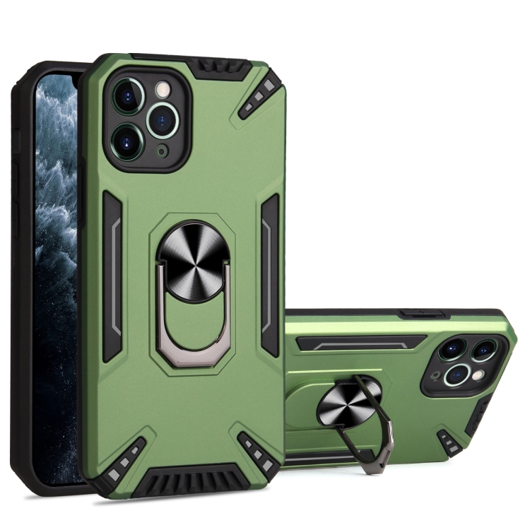 

PC + TPU Protective Case with 360 Degrees Rotatable Ring Holder For iPhone 11 Pro Max(Dark Green)