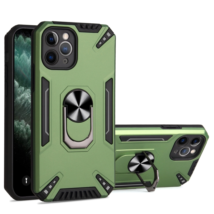 

PC + TPU Protective Case with 360 Degrees Rotatable Ring Holder For iPhone 11 Pro(Dark Green)