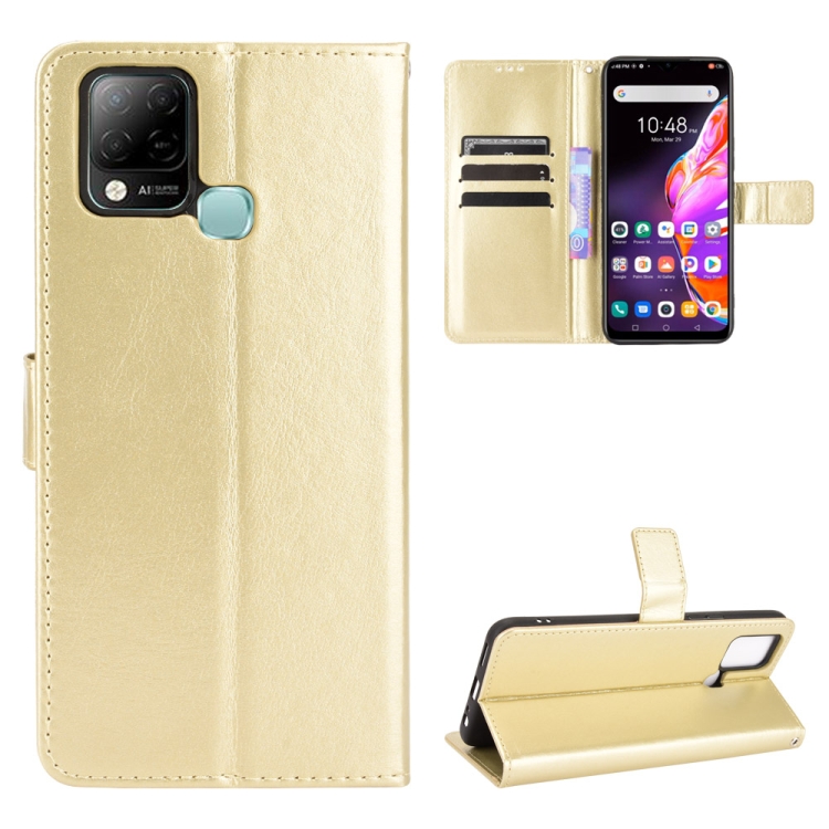 

For Infinix Hot 10s X689 Crazy Horse Texture Horizontal Flip Leather Case with Holder & Card Slots & Lanyard(Gold)