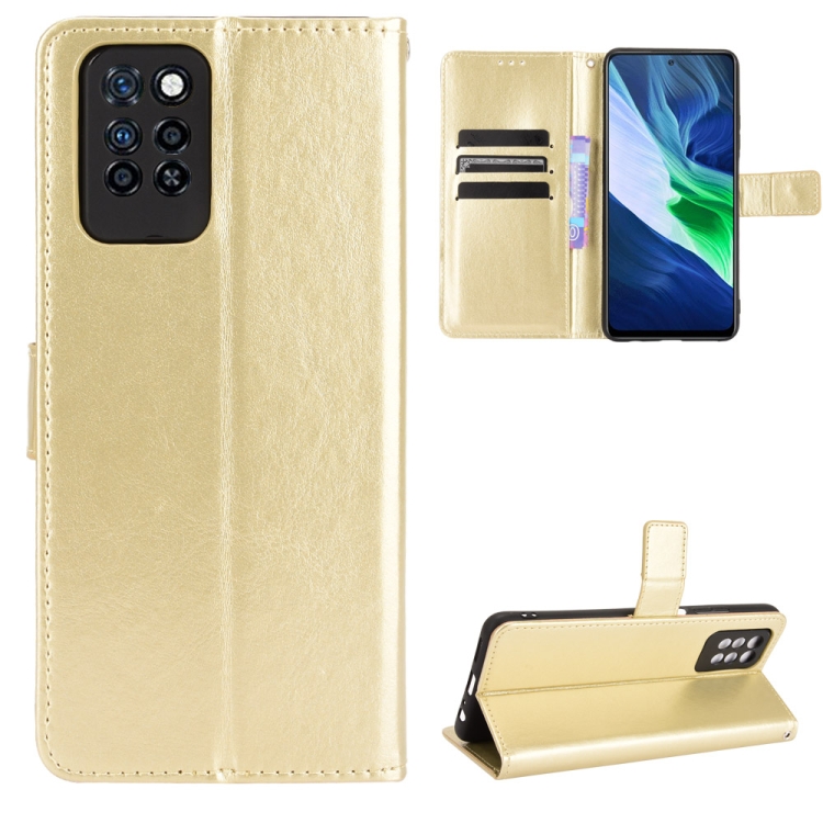 

For Infinix Note 10 Pro Crazy Horse Texture Horizontal Flip Leather Case with Holder & Card Slots & Lanyard(Gold)