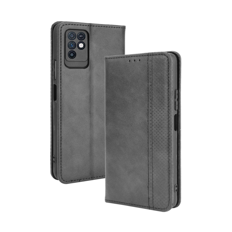 

For Infinix Note 10 Magnetic Buckle Retro Crazy Horse Texture Horizontal Flip Leather Case with Holder & Card Slots & Photo Frame(Black)