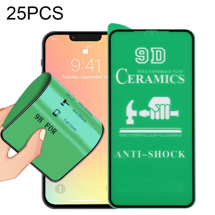 

25 PCS 9D Full Screen Full Glue Ceramic Film For iPhone 13 mini