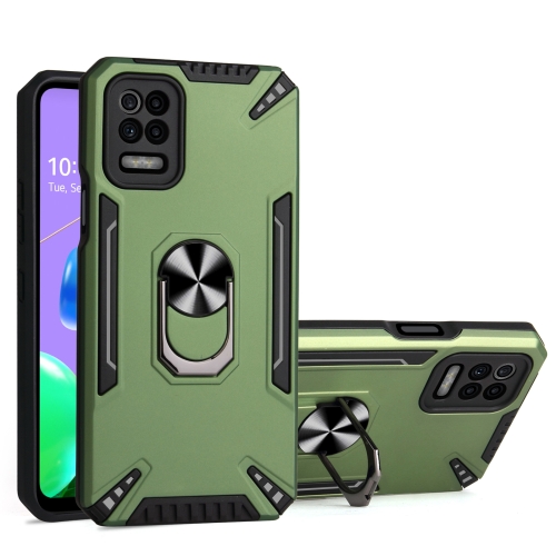 

For LG K52 PC + TPU Protective Case with 360 Degrees Rotatable Ring Holder(Dark Green)