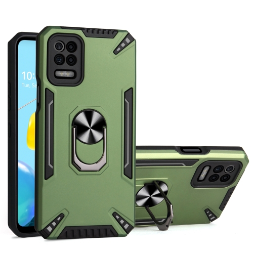 

For LG K62 PC + TPU Protective Case with 360 Degrees Rotatable Ring Holder(Dark Green)