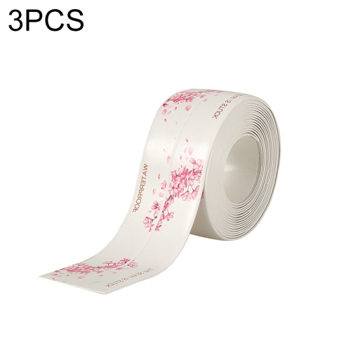 

3 PCS Kitchen Bathroom Anti-mildew Adhesive Tape Stove Anti-oil Sticker, Style:White Background(Cherry Blossom)