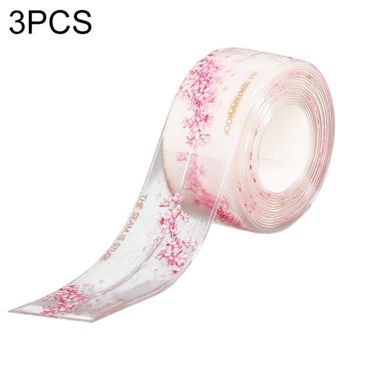 

3 PCS Kitchen Bathroom Anti-mildew Adhesive Tape Stove Anti-oil Sticker, Style:Transparent(Cherry Blossom)