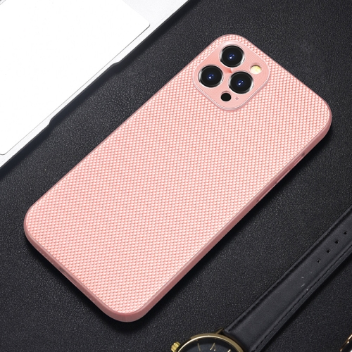 

Accurate Hole Braided Nylon Heat Dissipation PC + TPU Protective Case For iPhone 11 Pro(Pink)