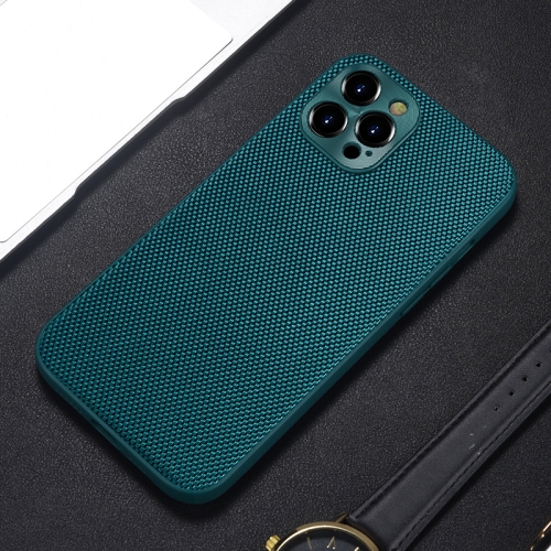 

Accurate Hole Braided Nylon Heat Dissipation PC + TPU Protective Case For iPhone 12(Dark Green)