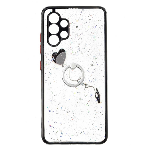 

For Samsung Galaxy A32 4G Colored Drawing Starry Sky Epoxy TPU Shockproof Case with Ring Holder(Heart)