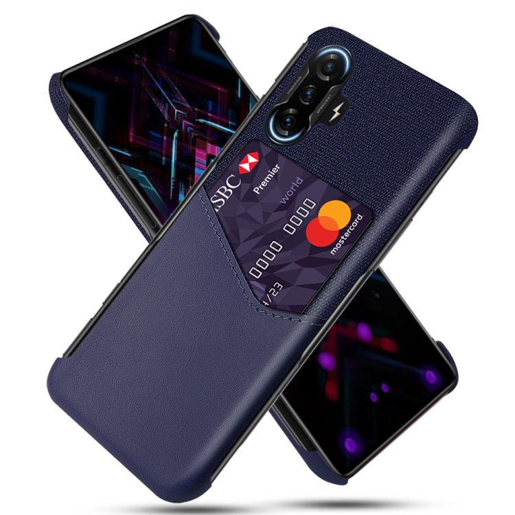 

For Xiaomi Redmi K40 Gaming Cloth Texture PC + PU Leather Back Cover Shockproof Case with Card Slot(Blue)