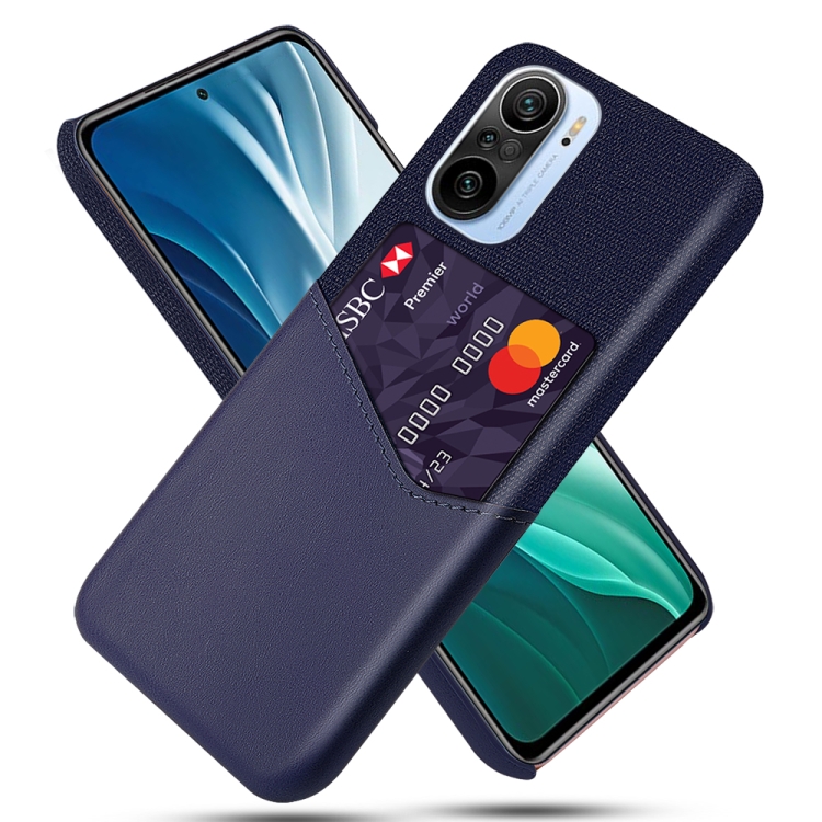 

For Xiaomi Mi 11i 5G Cloth Texture PC + PU Leather Back Cover Shockproof Case with Card Slot(Blue)