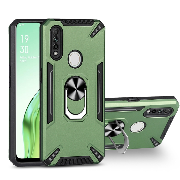 

For OPPO A8 PC + TPU Protective Case with 360 Degrees Rotatable Ring Holder(Dark Green)