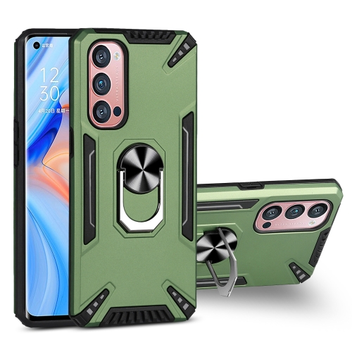 

For OPPO Reno4 Pro PC + TPU Protective Case with 360 Degrees Rotatable Ring Holder(Dark Green)