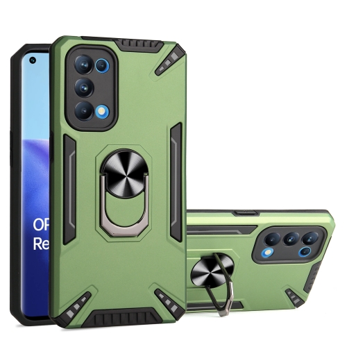 

For OPPO Reno5 Pro 5G PC + TPU Protective Case with 360 Degrees Rotatable Ring Holder(Dark Green)