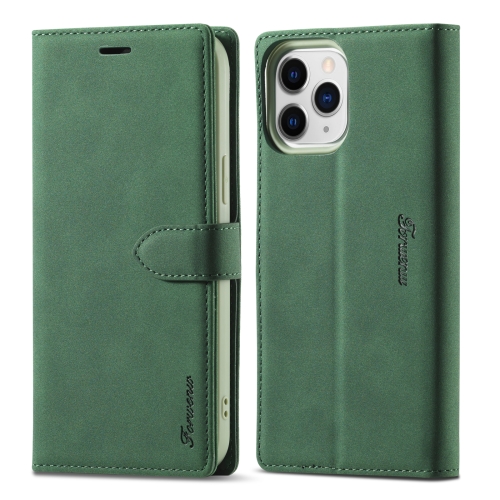 

Forwenw F1 Series Matte Strong Magnetism Horizontal Flip Leather Case with Holder & Card Slots & Wallet & Photo Frame For iPhone 13 Pro(Green)