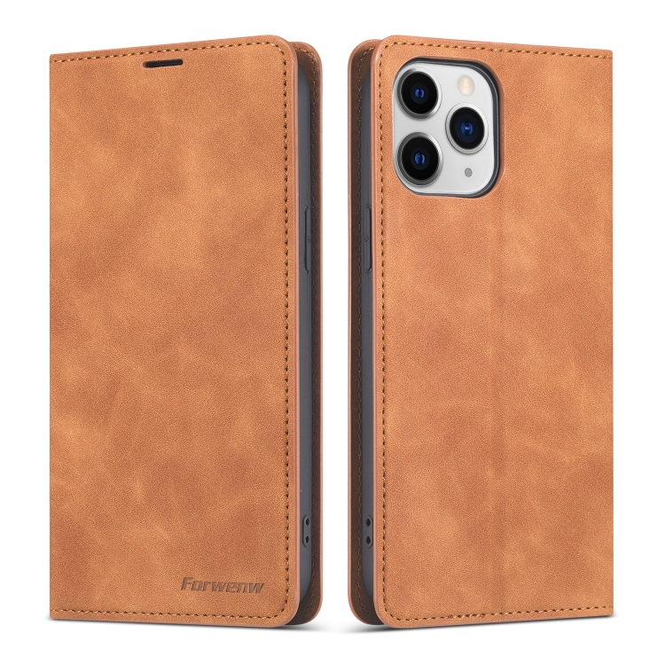 

Forwenw Dream Series Magnetic Oil Edge Horizontal Flip Leather Case with Holder & Card Slot & Photo Frame & Wallet For iPhone 13 Pro(Brown)