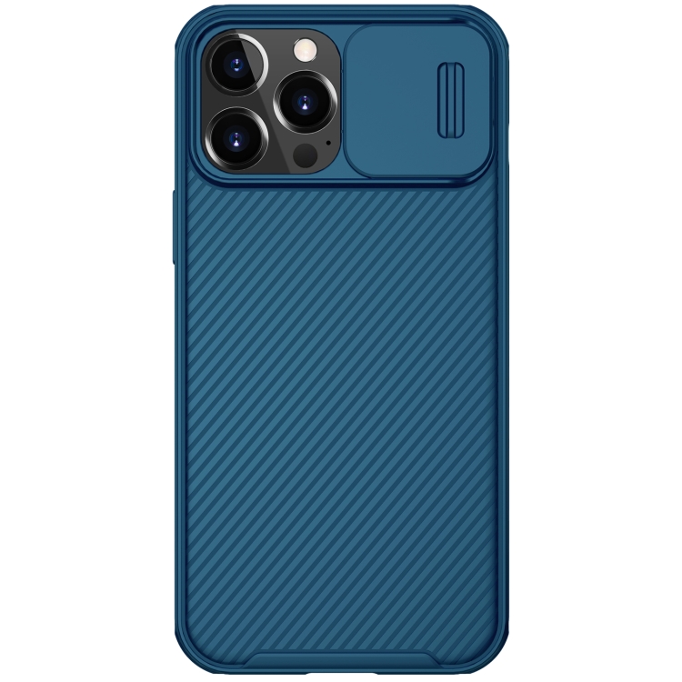 

NILLKIN Black Mirror Pro Series Camshield Full Coverage Dust-proof Scratch Resistant Phone Case For iPhone 13 Pro Max(Blue)