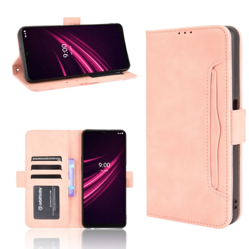 

For T-Mobile REVVL V+ 5G Skin Feel Calf Pattern Horizontal Flip Leather Case with Holder & Card Slots & Photo Frame(Pink)