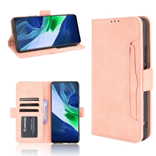 

For Infinix Note 10 Skin Feel Calf Pattern Horizontal Flip Leather Case with Holder & Card Slots & Photo Frame(Pink)