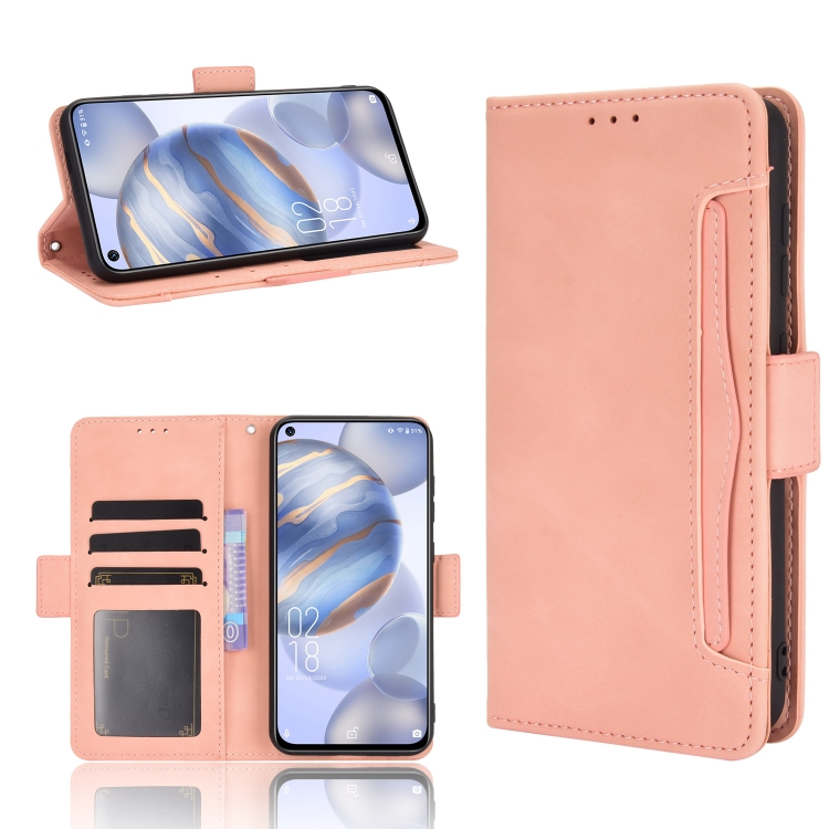 

For Oukitel C21/C21 Pro Skin Feel Calf Pattern Horizontal Flip Leather Case with Holder & Card Slots & Photo Frame(Pink)