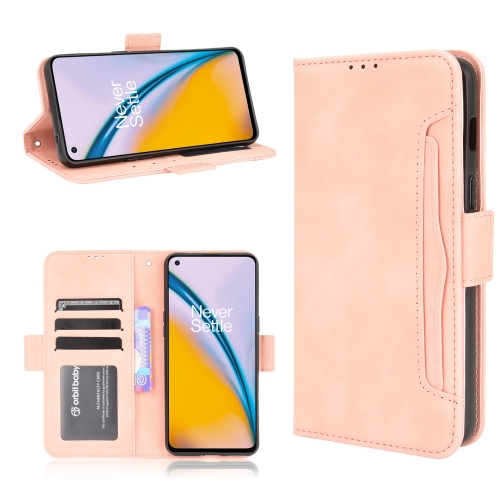 

For OnePlus Nord 2 5G Skin Feel Calf Pattern Horizontal Flip Leather Case with Holder & Card Slots & Photo Frame(Pink)