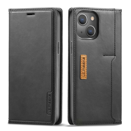 

LC.IMEEKE LC-001 Series PU + TPU Color Matching Frosted Horizontal Flip Leather Case with Holder & Card Slot For iPhone 13(Black)