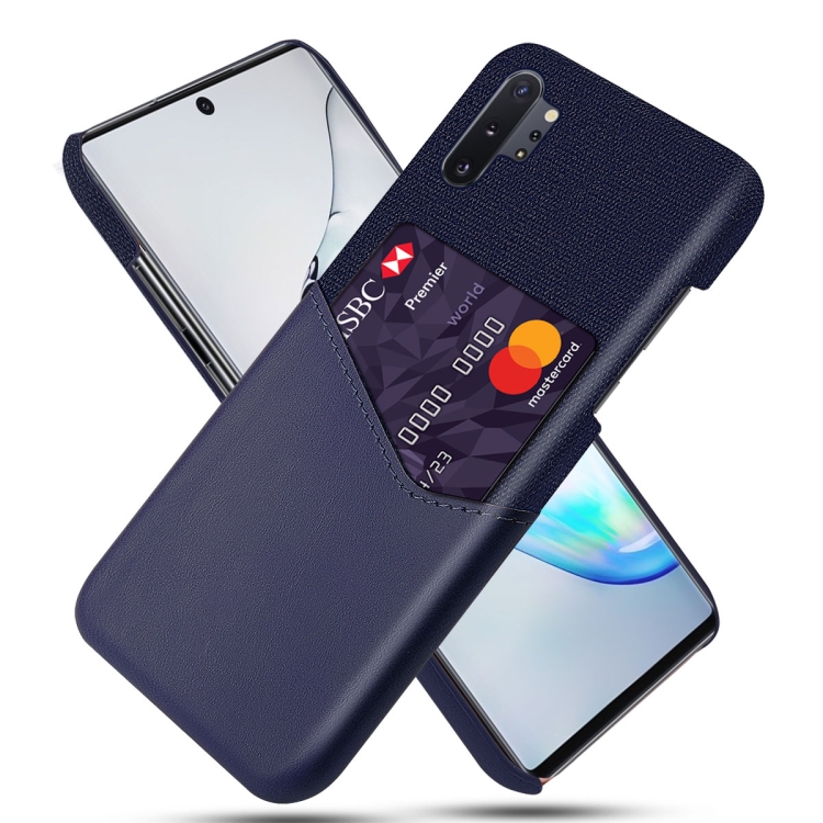 

For Samsung Galaxy M80s Cloth Texture PC + PU Leather Back Cover Shockproof Case with Card Slot(Blue)