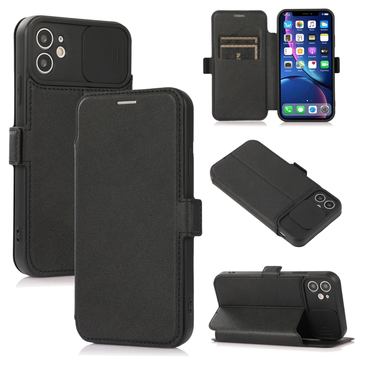 

Push Window Double Buckle PU + Silicone Horizontal Flip Leather Case with Holder & Card Slot For iPhone 11 Pro(Black)