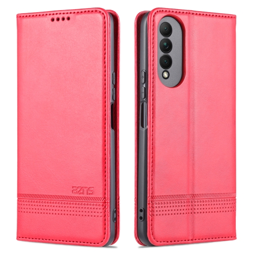 

For Honor X20 SE AZNS Magnetic Calf Texture Horizontal Flip Leather Case with Card Slots & Holder & Wallet(Red)