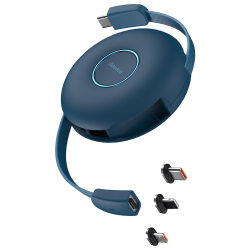 

Baseus CAMLC-03 PD 20W USB-C / Type-C to 8 Pin + Micro USB + USB-C / Type-C Zinc Magnetic Series Fast Charging Retractable Data Cable, Cable Length: 1m(Blue)