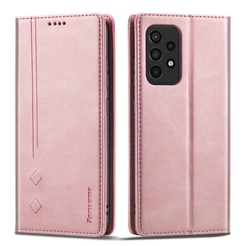 

For Samsung Galaxy A52 5G Forwenw F2 Series Magnetic Horizontal Flip Leather Case with Holder & Card Slots & Wallet(Rose Gold)