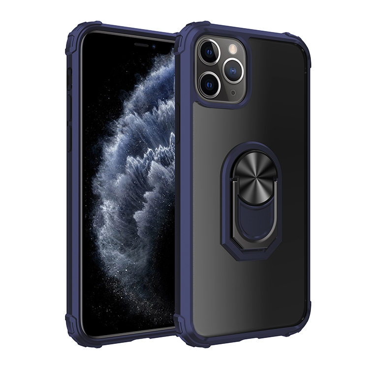 

For iPhone 11 Pro Shockproof PC + TPU Protective Case with 360 Degree Rotating Ring Holder(Blue)
