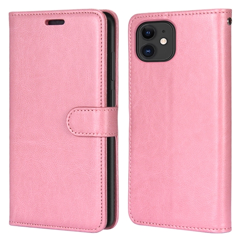 

Pure Color Horizontal Flip PU Leather Case with Holder & Card Slots & Wallet & Photo Frame For iPhone 13 mini(Pink)