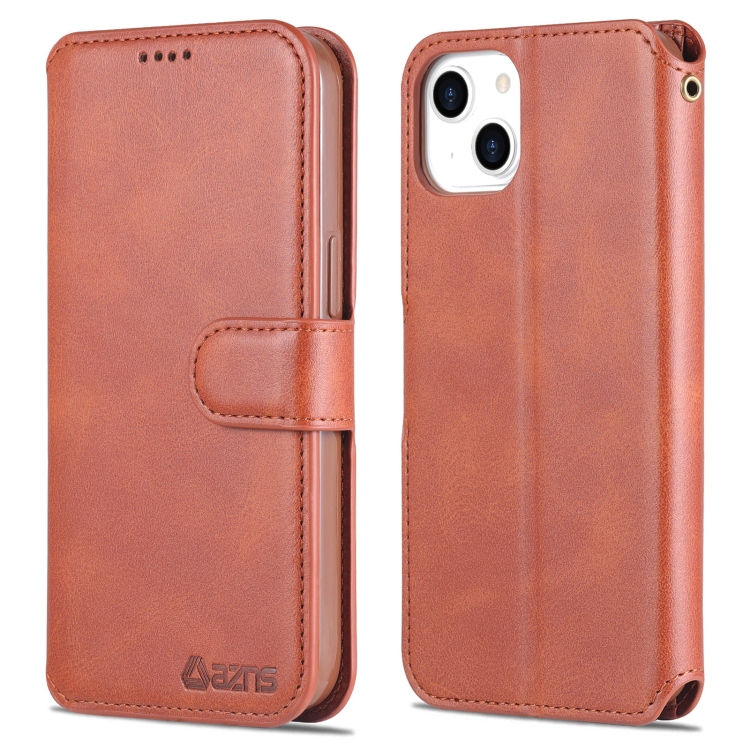 

AZNS Calf Texture Horizontal Flip Leather Case with Holder & Card Slots & Wallet & Photo Frame For iPhone 13(Brown)