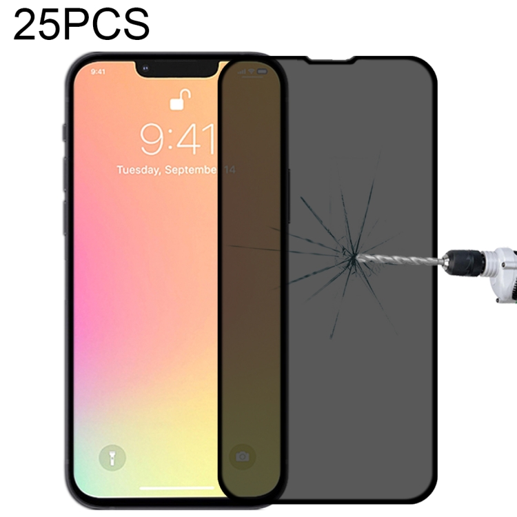

25 PCS Anti-peeping Plasma Oil Coated High Aluminum Wear-resistant Tempered Glass Film For iPhone 13 mini