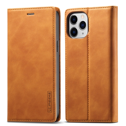 

LC.IMEEKE Strong Magnetic PU + Matte TPU Horizontal Flip Leather Case with Holder & Card Slots & Wallet For iPhone 13 Pro(Brown)