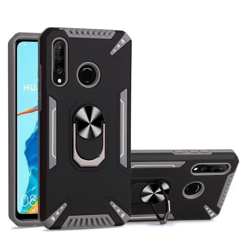 

For Huawei P30 lite PC + TPU Protective Case with 360 Degrees Rotatable Ring Holder(Gray)