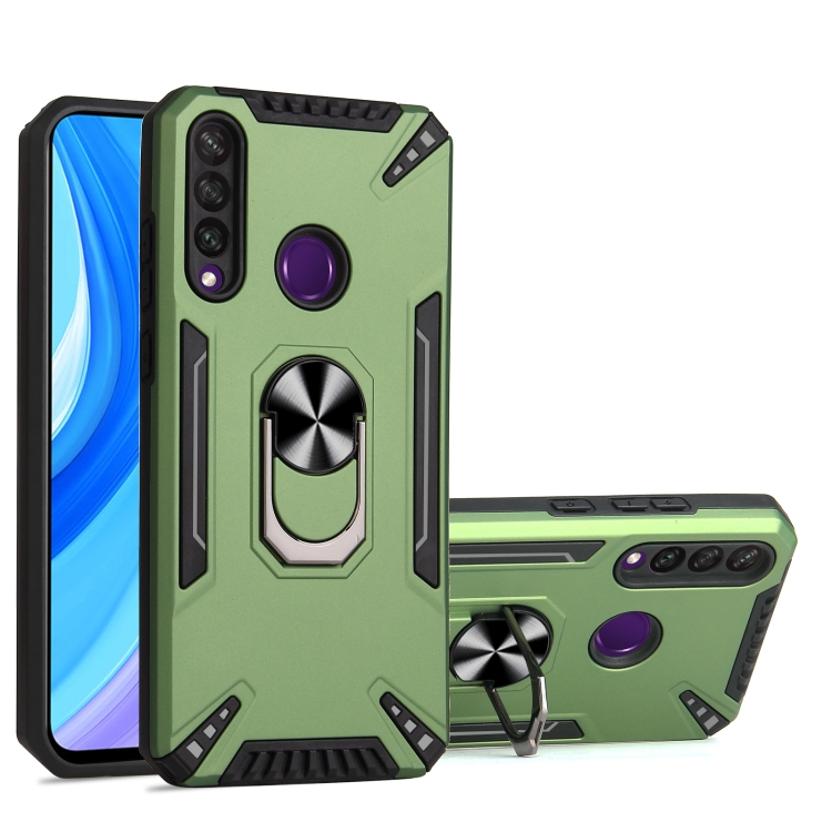 

For Huawei Y6p PC + TPU Protective Case with 360 Degrees Rotatable Ring Holder(Dark Green)
