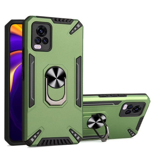 

For vivo V20 Pro PC + TPU Protective Case with 360 Degrees Rotatable Ring Holder(Dark Green)