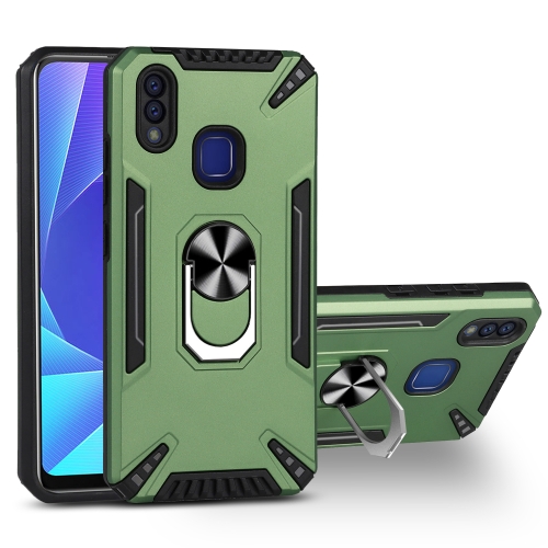 

For vivo Y95 / U1 PC + TPU Protective Case with 360 Degrees Rotatable Ring Holder(Dark Green)